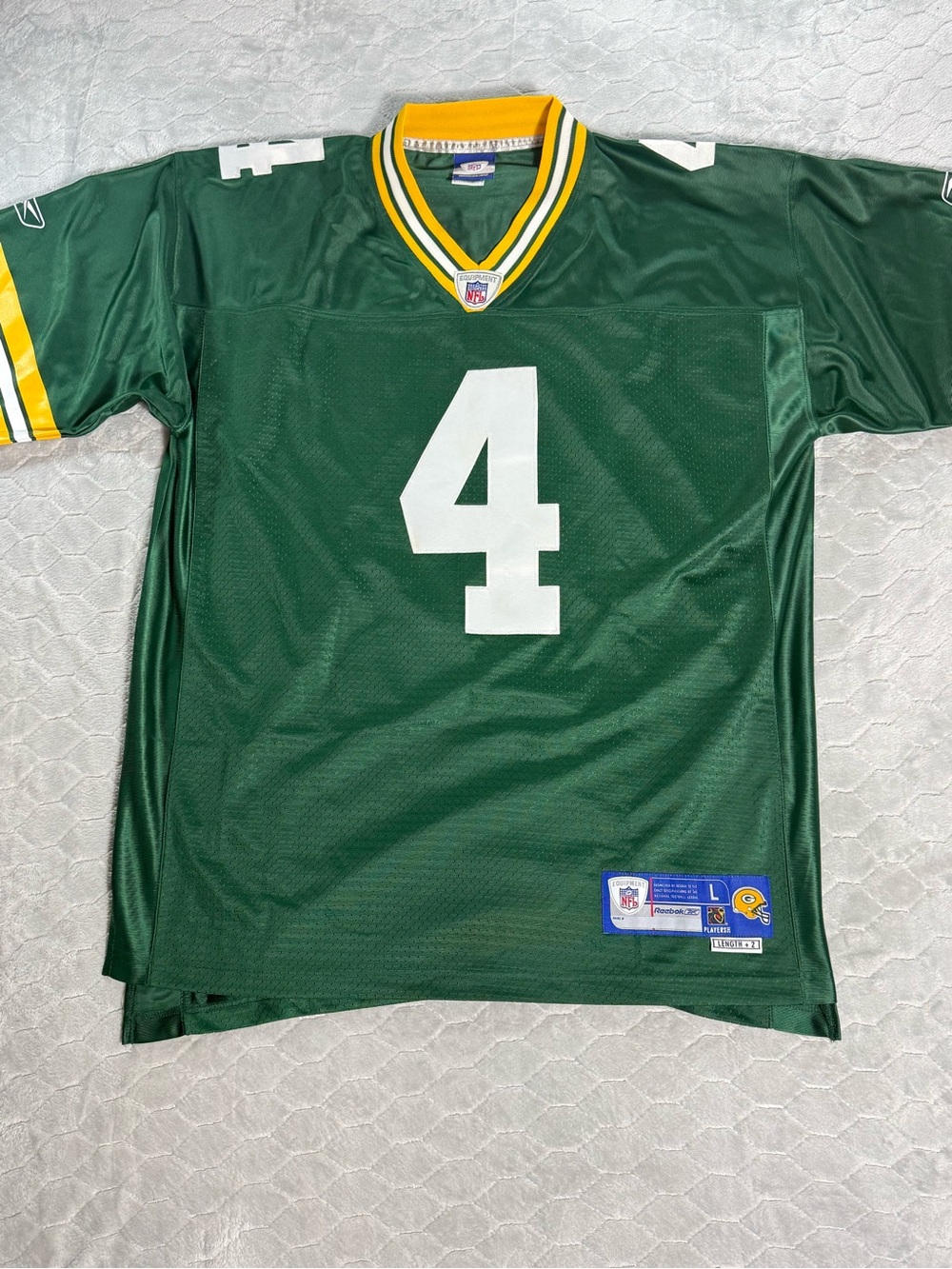 Vintage Reebok Brett Favre #4 Green Bay Packers Sewn NFL Jersey Large